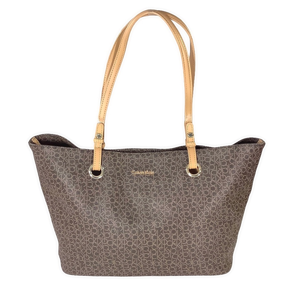 CALVIN KLEIN Brown Monogram Leather Purse - Picture 2 of 6